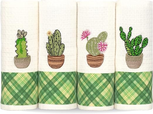 Adorned With Charming Succulent Flowers | Decorative Tea Towels